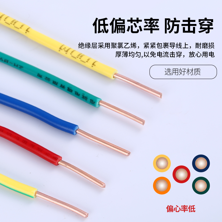 WDZ-BYJ无卤低烟阻燃交联聚烯烃绝缘铜芯电线